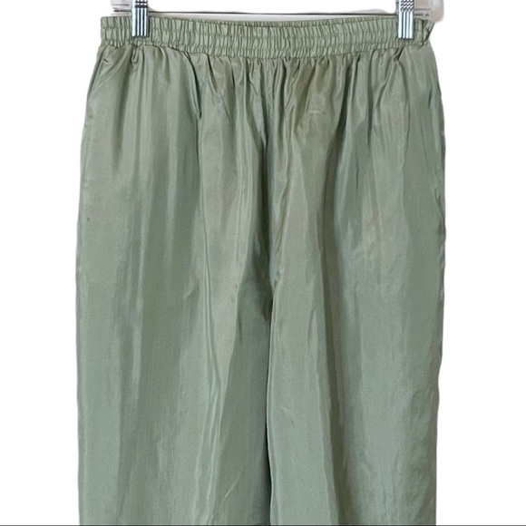 Vintage Y2K Maurada 100% Silk Beaded Lace Tracksuit Set XL Sage Jogger Jacket - Picture 9 of 16